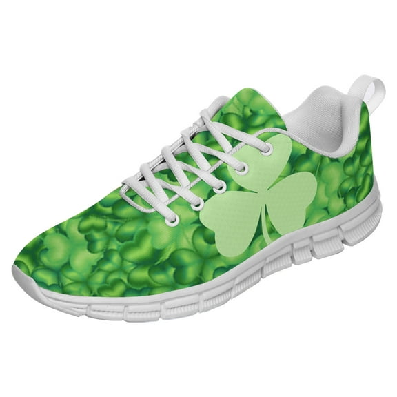 St Patricks Day Shoes for Women Men Running Sneakers Breathable Casual Sport Tennis Shoes White Size 3.5