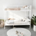 thumbnail image 3 of Jopath Twin over Twin Bunk Bed,Heavy Duty Metal Bed Frame with Ladder and Full-Length Guardrail,Noise Free, Easy Assemble,Able to Split 2 Bed,White, 3 of 5