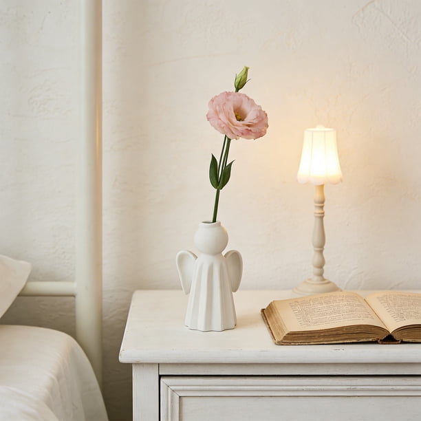 Jarrón de cerámica para arreglos florales | Jarrón decorativo liso | Elemento decorativo para interiores | Centro de mesa para sala de estar, dormitorio u oficina