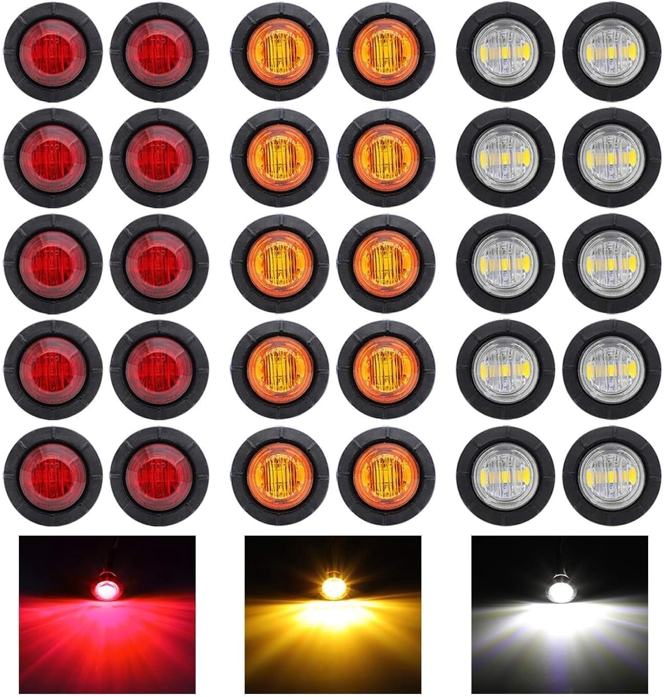 Grand General 77831 Amber Spyder Y2K 7-LED Marker Light - DOT Compliant, Clear Lens, Ultra Thin