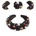 thumbnail image 6 of yotijay Knotted Headband Head Band Headdress Wide Headband Turban Headband Soft Top Knot Black, 6 of 9