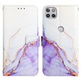 thumbnail image 2 of for Motorola One 5G Ace PU Leather Wallet case, Marble Pattern Credit Card Holder,Flip Folio Book Kickstand Cover Women Men with Long + Short Strap for Motorola One 5G Ace 6.7 inch (White/Purple), 2 of 6