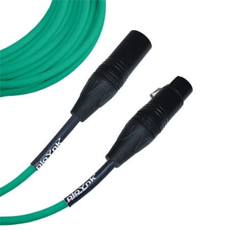 Green Male To Female XLR Microphone Cable - 35 Ft Long