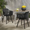 thumbnail image 2 of GDF Studio Barbados Outdoor Modern Dining Chairs, Set of 2, Black, 2 of 11
