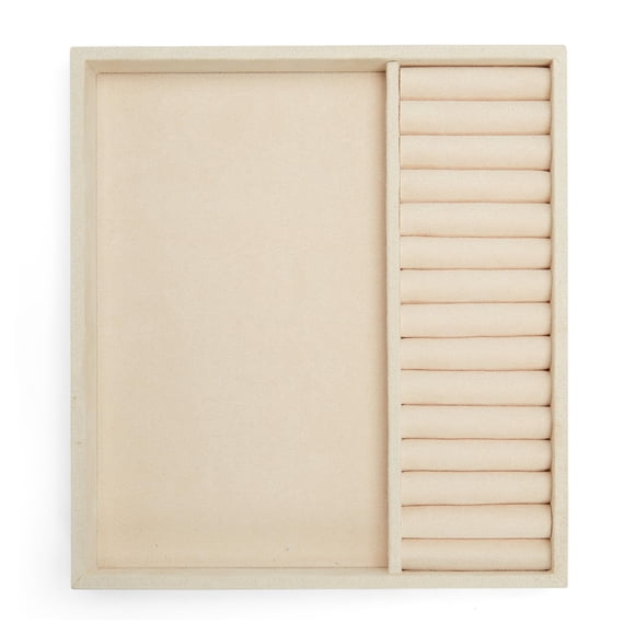 Bandeja para joyas con forma de media bandeja con forma de bóveda de lobo, color beige