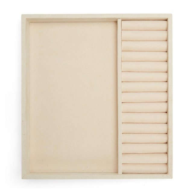 Bandeja para joyas con forma de media bandeja con forma de bóveda de lobo, color beige