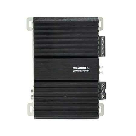 KFFKFF Monoblock Car Amplifier, 400W RMS MAX, Stable at 1/2/4 Ohms, Single-Channel Class D Audio Amplifier with Subwoofer Level Control, Low Pass Filter, Bass Enhancement, Phase Adjustment