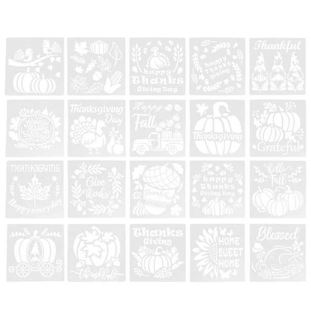 EeaseMX 20 plantillas de pintura artística para el Día de Acción de Gracias, plantilla de dibujo reutilizable