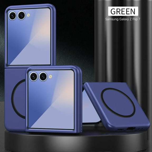 ELEHOLD Case for Samsung Galaxy Z Flip 7, Shockproof Magnetic Phone Case, Wireless Charging Support,Blue