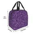 thumbnail image 2 of Disketp Purple Glitter Lunch Bag for Women Men, Leakproof Thermal Cooler Sack Food Handbags Case High Capacity forTravel Work School Picnic, 2 of 5