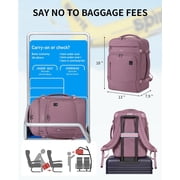 WANDF 18 Carry on Travel Backpack with Clear Toiletry Bag,30L Airline Approved Personal Item Bag 18x14x8 with USB Port, Laptop Backpack Casual Daypack for Weekender Business(Pink)
