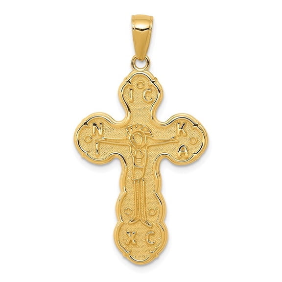 14k Yellow Gold Flat Crucifix Pendant - 2.6 Grams - Measures 20.3x37.3mm
