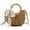 Brown, variant on Women Straw Beach Tote Handbag Hobo Bag Round Handle Summer Handwoven Bags Small Purse with Strap