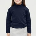 thumbnail image 3 of yillto Girls Mock Neck Top Thermal Long Sleeve Turtleneck Pullover Kids Cotton Slim Undershirts, 3 of 6