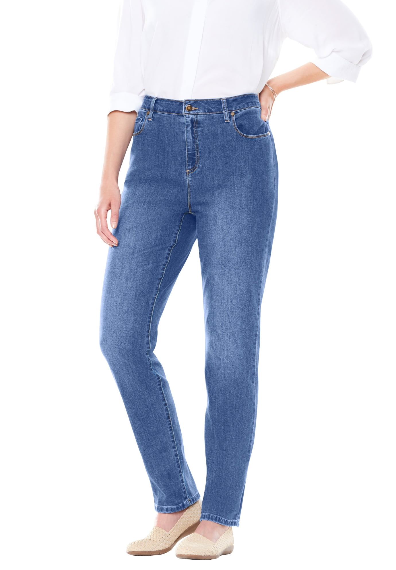 woman within straight leg jeans