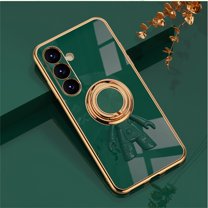 SaniMore for Samsung Galaxy A54 5G Case, Lens Protection Electroplating Silicone Magnetic 3D Dimensional Astronaut Cover with Car Mount & Ring Kickstand Shockproof Protective Shell, Darkgreen