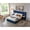 Blue + King, variant on King Size Velvet Upholstered Platform Bed Frame, Vertical Channel Tufted Wingback Headboard with Sturdy Wooden Slats, No Box Spring Needed, Easy Assembly Bedroom Furniture,Red
