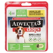 Advecta 3 Tick, Flea, and Mosquito Repellent and Treatment for Medium Dogs, 4 Monthly Doses