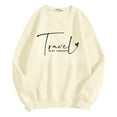 thumbnail image 5 of Women's Sweatshirts 2025 Travel Is My Therapy Sweatshirt Long Sleeve Crewneck Loose Pullover Tops Sweatshirt for Women, 5 of 6