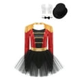 thumbnail image 3 of YiZYiF Costume de Magicienne de Cirque pour Femme Adulte Cosplay Robe Combinaison Justaucorps Fête d'Halloween Tenue Fantaisie A Rouge TG, 3 of 7