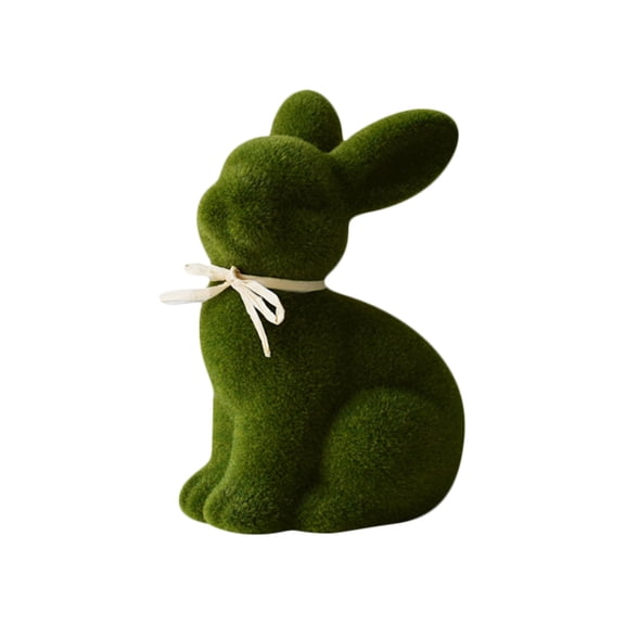 Easter Bunny, Easter Decorations, Easter Flocked Bunnies Figurine, Easter Spring Decoration Rabbit Set, Spring Tables Bunnies Decoration, Easter Decorating Bunnies for Home Office Party Supplies