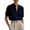 a-114Navy25, variant on FINALGANG Womens Solid Color Short Sleeve Mandarin Collar Button Front Textured Loose Shirts Light Office Regular Fit Casual Blouse Tops For Ladies Cozy Top Red L