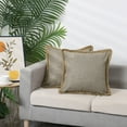 thumbnail image 6 of Unique Bargains Linen Pillow Covers Solid Color Throw Pillow Covers for Home Sofa 1 Pair Khaki 18" x 18", 6 of 6
