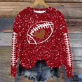 thumbnail image 2 of Womens Sequin Football Sweatshirts 2025 Game Day Long Sleeve Baseball Graphic Tops Fall Winter Casual Crew Neck Pullover Blouses, 2 of 5