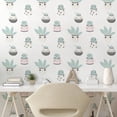 thumbnail image 3 of Ambesonne White Boho Peel & Stick Wallpaper for Home, Kawaii House Plants Art, 13"x100", Pale Teal Grey Ivory, 3 of 6