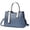 Blue, variant on Womens Leather Handbags Fashion Zipper Compartments Tote Crossbody Bags Work Medium Shoulder Purses for Travel Vacation Blue