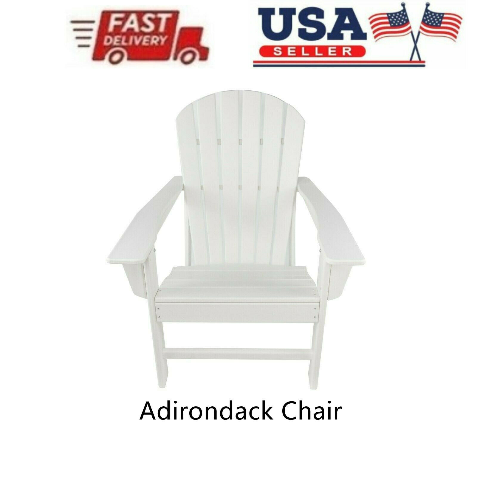Folding Adirondack Chair Patio Chair Lawn Chair Outdoor 350 lbs Capacity Load Adirondack Chairs Weather Resistant for Patio Deck Garden 33.07*31.1*36.4" HDPE Resin Wood,White - image 2 of 9