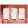 thumbnail image 1 of Metal Light Switch Plate Cover Red Floral Damask Frame Honeycomb Trim DAM056, 1 of 13
