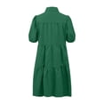 thumbnail image 5 of Dolkfu Green Summer&Fall Dresses for Women Mini Retro Short Sleeve Collared Dresses Relaxed Fit Modern Solid Refined Shirt Dress Army Green,L, 5 of 6