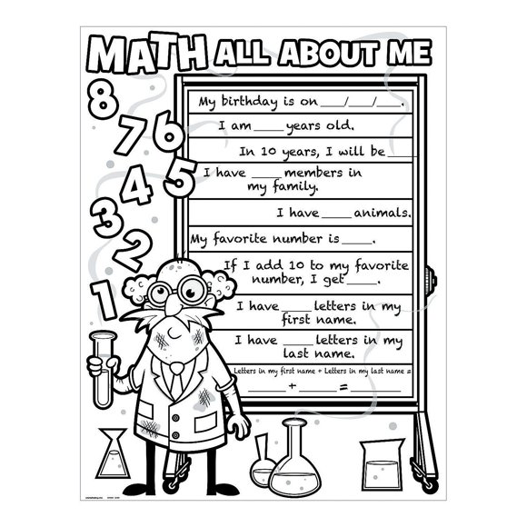 Póster Fun Express Cyo Math All About Me, 30-30 piezas