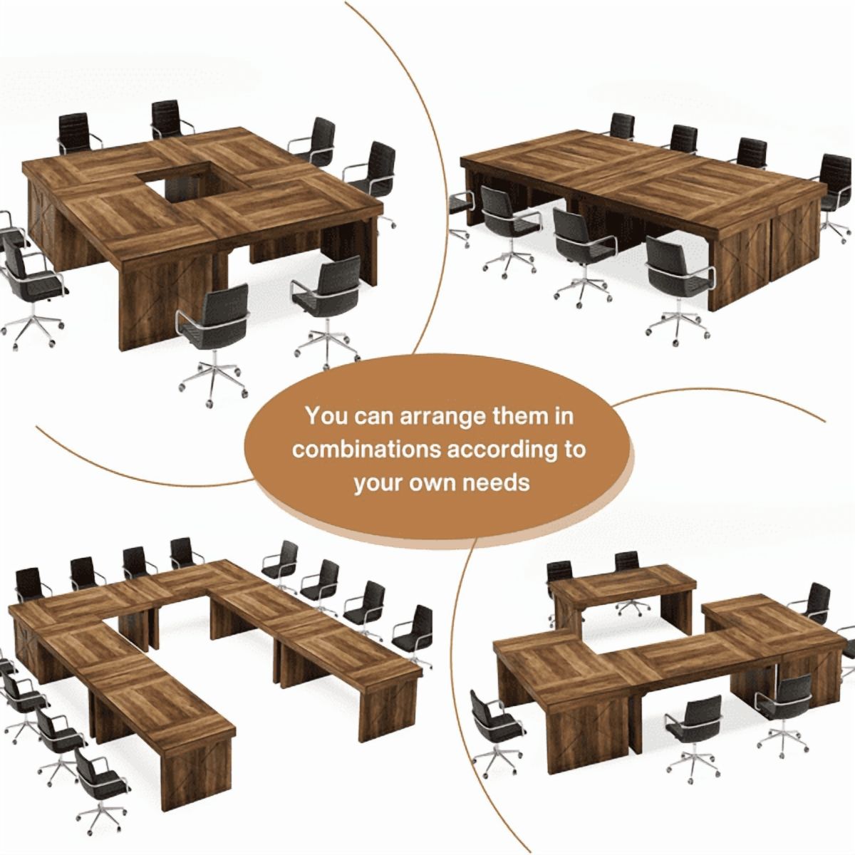 6ft Rectangular Conference Table - 62.99''L×31.49''W×29.52''H, Spacious Meeting Table for Team Collaboration - Modern Office & Meeting Rooms