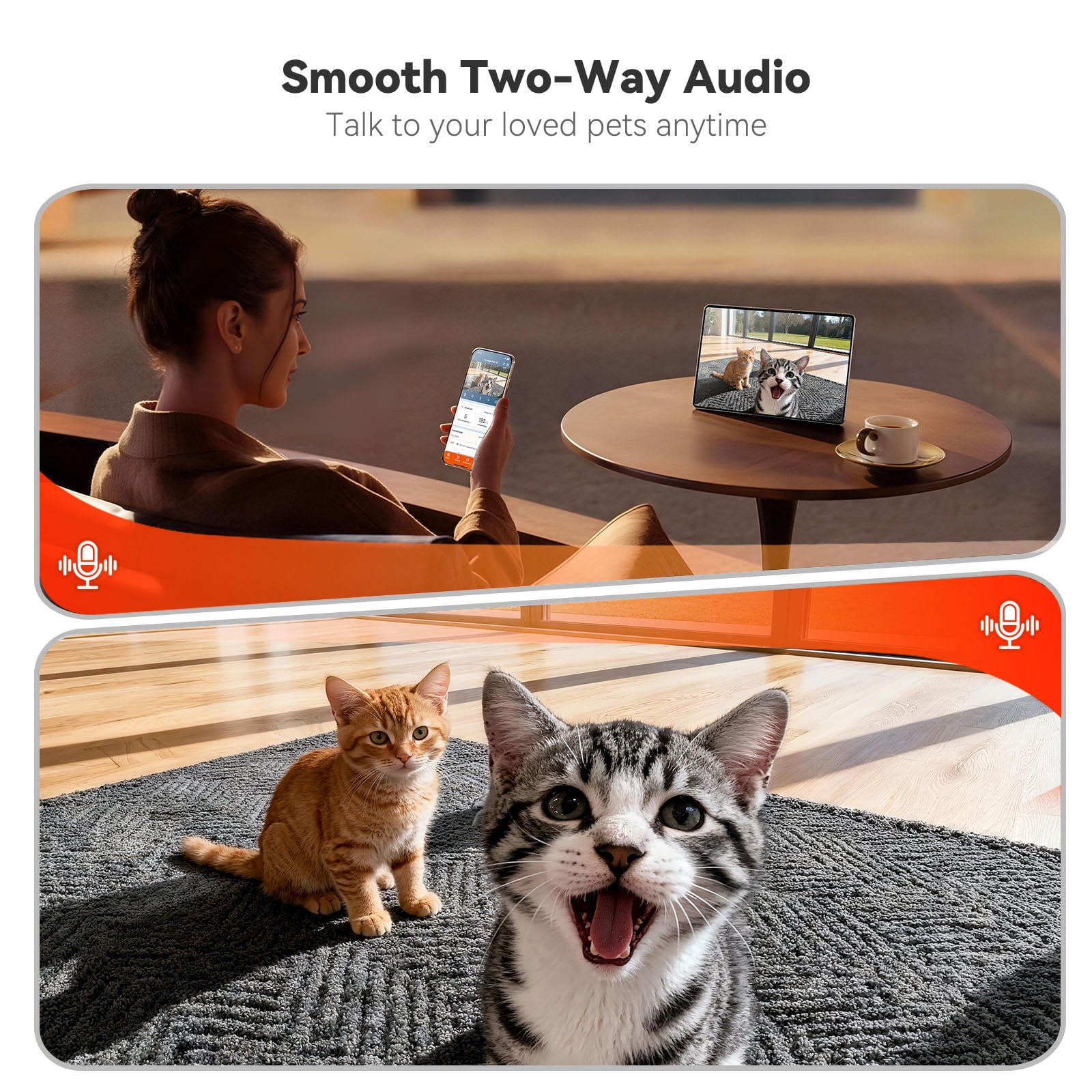 WOPET Automatic Cat Feeder with 1080P Camera 6L WiFi for Two Pets