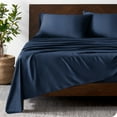 thumbnail image 2 of Bare Home Bamboo Sheet Set - Made from Rayon Fibers - Deep Pockets - 3 Piece - Twin, Dark Blue, 2 of 7