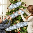 thumbnail image 2 of Scidweet Christmas Garlands Decorations, 2 Pcs 32.8 ft Pre Lit Xmas Garland with Lights for Indoor Outdoor Christmas Tree Party Holiday Xmas Decor, Silver, 2 of 6