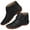 Black, variant on Ankle Booties for Women Flat Heel Side Zip Vintage Booties Low Heel with Arch Support
