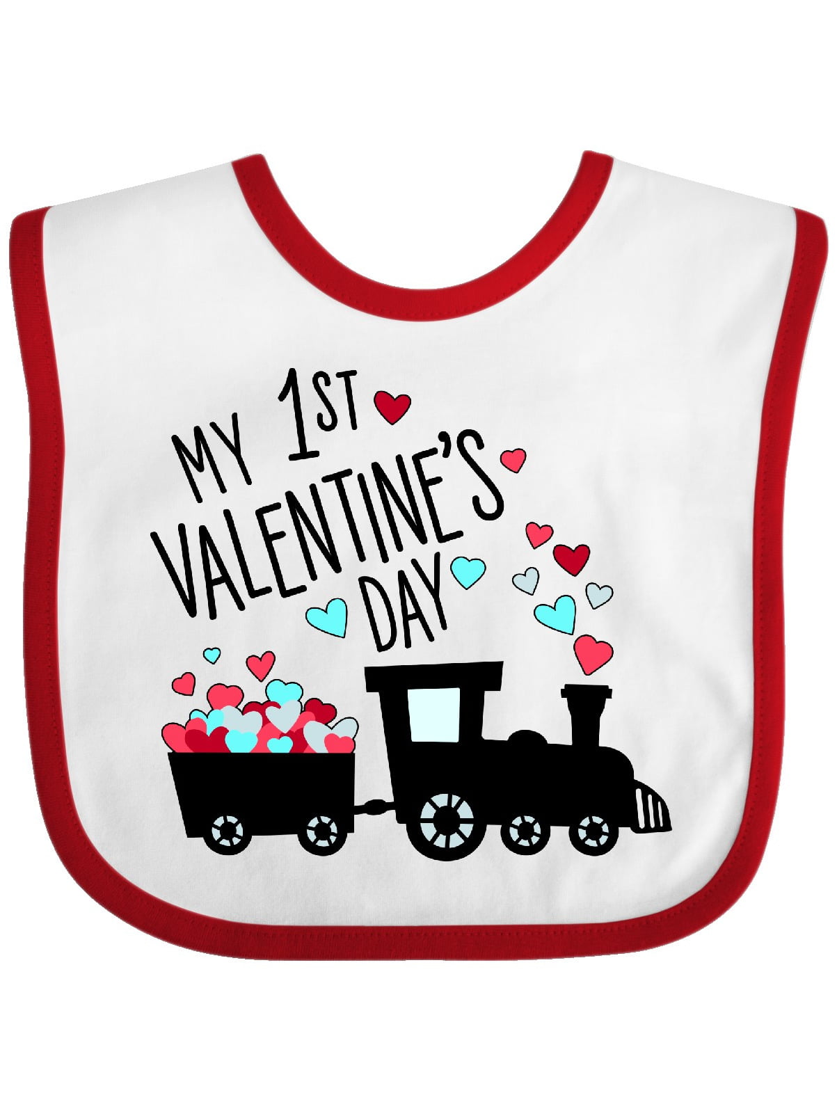 Inktastic My First Valentines Day Train Baby Bib 
