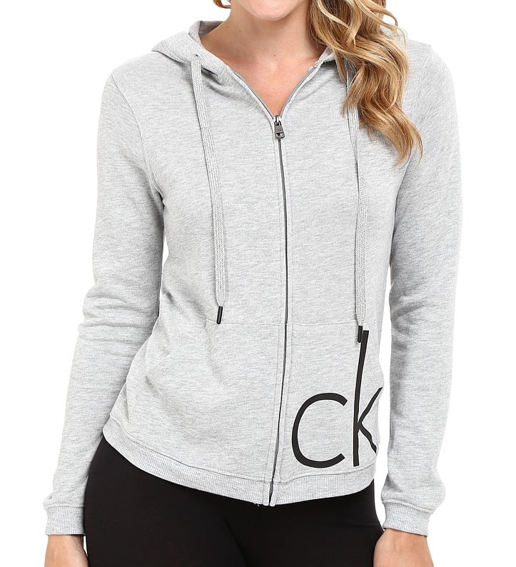 Calvin Klein - Calvin Klein NEW Gray Women Size Large L Hooded Drawstring Logo Sweater - Walmart
