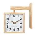 thumbnail image 1 of Reloj colgante de doble cara, reloj de madera resistente al desgaste, reloj de esquina decorativo Simple, reloj de pared para oficina, interior y Color madera claro, 1 of 8