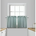 thumbnail image 2 of Aiking 2 Panels of 28" x 24" Picnic Plaid Rod Pocket Kitchen Curtains / Cafe Tiers, Polyester, Hunter and White, 2 of 3