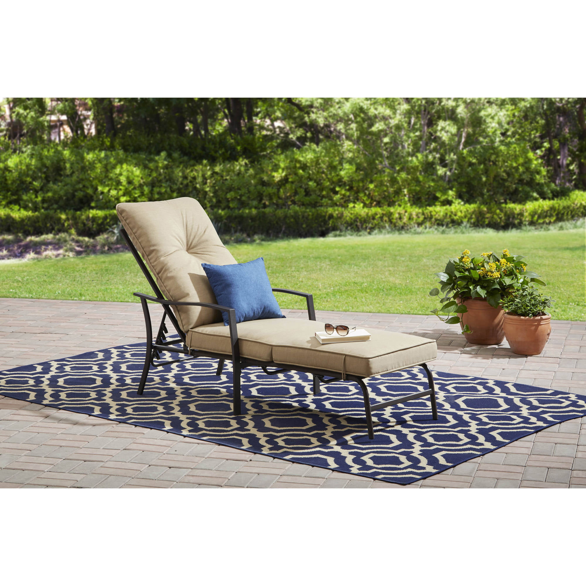 Mainstays Forest Hills Outdoor Chaise Lounge, Espresso ...