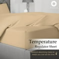thumbnail image 4 of 400 Thread Count 100% Cotton Sateen Bed Sheets Deep Pocket, Cotton Bedsheets Crisp Cool and Strong Bed Linen (Beige, King), 4 of 8