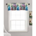 thumbnail image 3 of Spring Floral Kitchen Valances for Windows Farmhouse Linen Window Valance Curtain for Living Room Window Treatment White Daisy Vintage Flowers Wooden Valance Rod Pocket Topper Drape, 42 x 18 Inch, 3 of 6