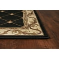 thumbnail image 3 of 2'x3' Black Machine Woven Hand Carved Fleur De Lis Indoor Accent Rug, 3 of 3