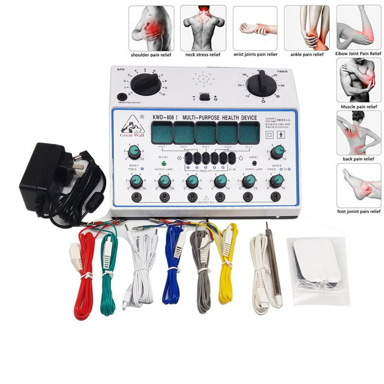 Electric Acupuncture Stimulator Machine, 6 Channel Output Patch Massager  Care Kit Digital Electro Therapy Acupuncture Stimulator 