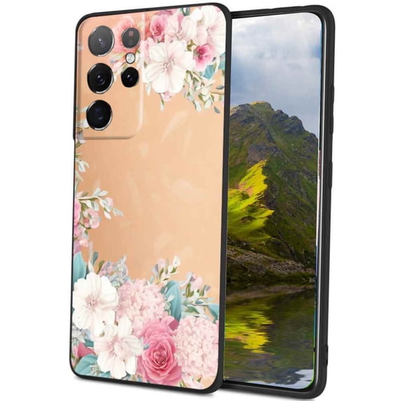 Compatible with Samsung Galaxy S23 Ultra Phone Case, Floral-Flowers-Cute79 Case Men Women, Flexible Silicone Shockproof Case for Samsung Galaxy S23 Ultra