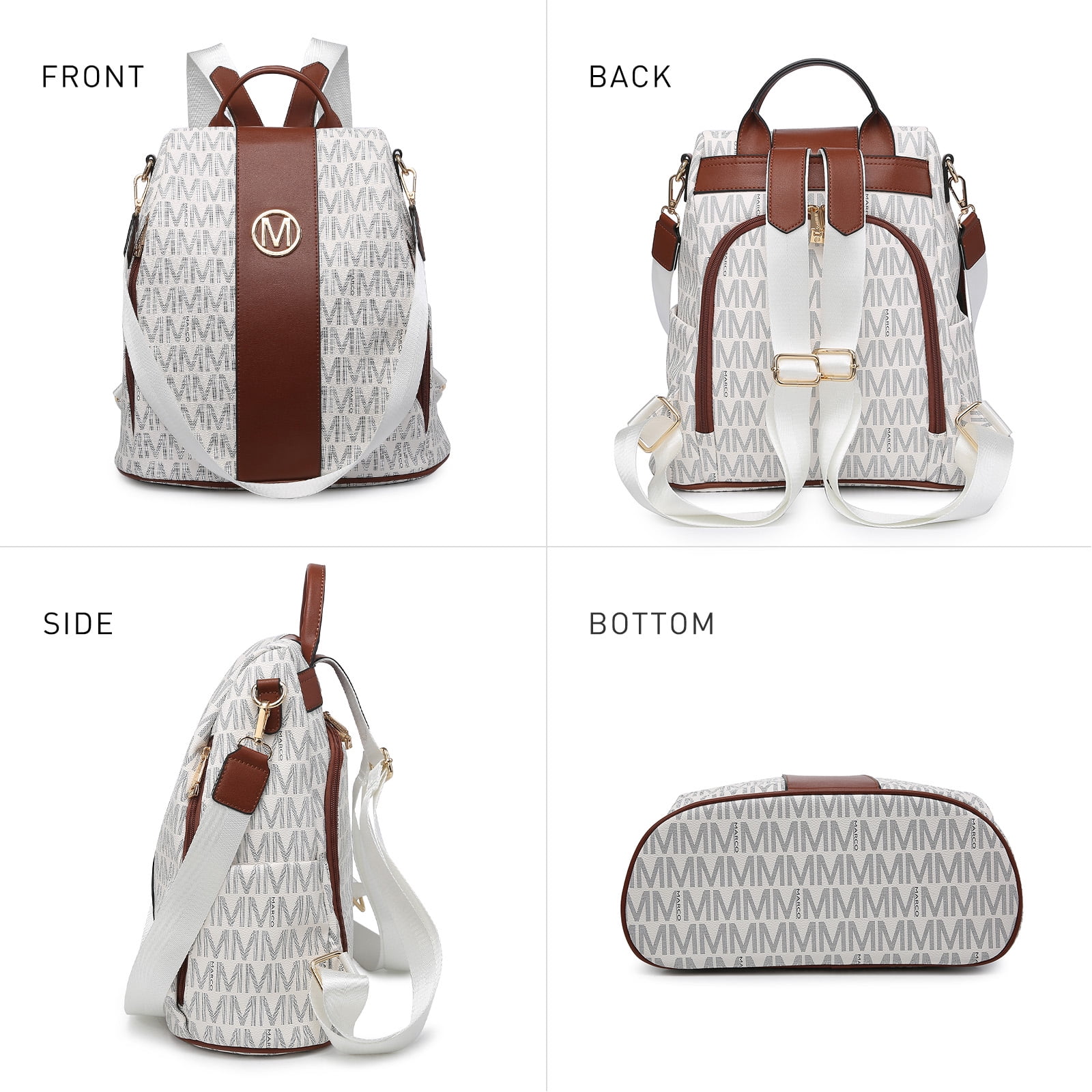 Mkp Fashion Backpack Purse Multi Pockets Snature Anti-Theft Rucksack B) MKP Collection Women main image 2